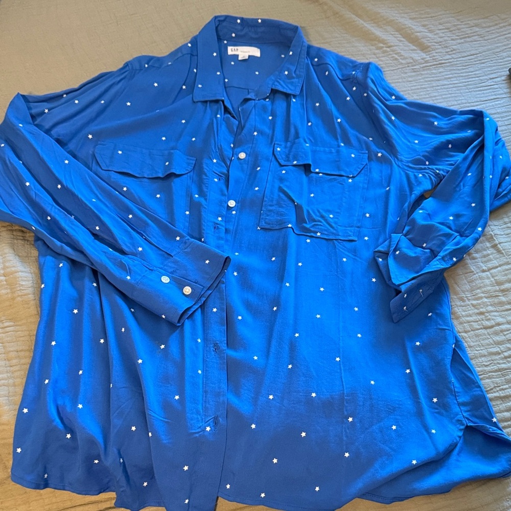 GAP Blue Polka Dot Women's Blouse